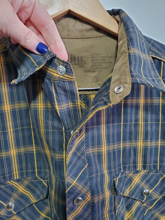 KUHL Eluxur Long Sleeve Pearl Snap Button Down Shirt Black Gold Men's Medium - Picture 4 of 16